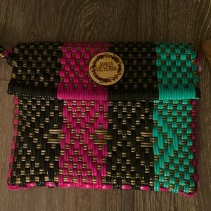 NWT handwoven Maria victora wristlet bag